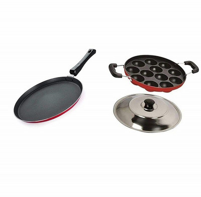 HM EVOTEK Non-Stick Coated Cookware Set(Aluminium, 3 - Piece)
