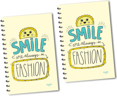 ESCAPER Smilies Yellow Base Designer Diaries (Ruled - A5 Size - Pack of 2 Diaries), Notepad A5 Diary Ruled 160 Pages(Multicolor, Pack of 2)
