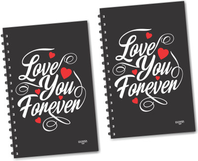ESCAPER Love you Forever Designer Diaries (Ruled - A5 Size - Pack of 2 Diaries), Notepad A5 Diary Ruled 160 Pages(Multicolor, Pack of 2)