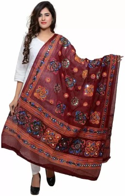 Ample Fashio Cotton Blend Embroidered Women Dupatta