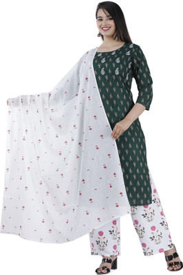 VISHAKHA STYLE Women Kurta Palazzo Dupatta Set
