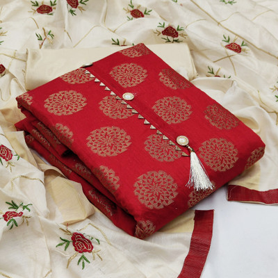 MEHZEEL FAB Chanderi Printed Salwar Suit Material