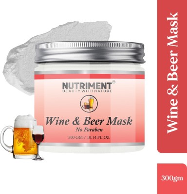 Nutriment Wine and Beer Mask for Hydrating Skin, Removing Oil and Improves Pores, Paraben Free 300gram, Suitable for all Skin Types, PACK OF 1(300 g)