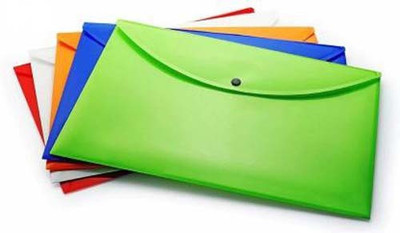 Greeshma Plastic Document Button Folder ( Set of 5 )(Set Of 5, Multicolor)