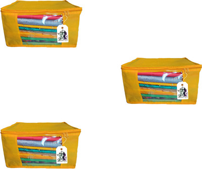 Adwitiya Plain Large Nonwoven Multipurpose Garments Cover Set of 3(Yellow)