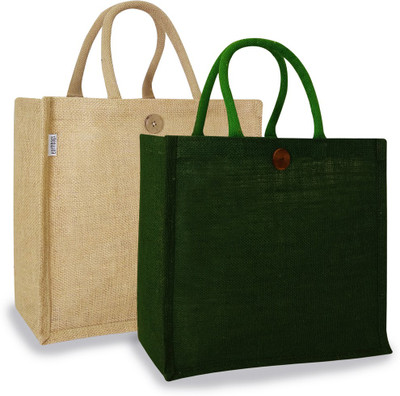 Earthbags SOLID COLOR BAGS WITH LOOP CLOSURE(PACK OF 2) Multipurpose Bag(Green, 8 L)