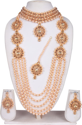 taransha Alloy Gold-plated Gold Jewellery Set(Pack of 1)