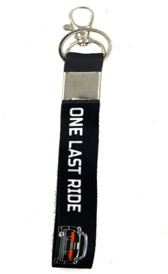 AFH One Last Ride Printed Black Fabric Clothing Sport Key Chain for Biker Key Chain