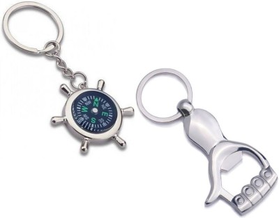 kd collections Compass Handshape Bottle Opener Keyholder Keychain Keyring Key Chain