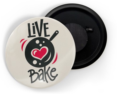 dhcrafts Grey Live Love Bake Pack of 1 Fridge Magnet Pack of 1(Grey)