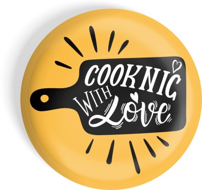 dhcrafts Yellow Cooking With Love Pack of 1 Fridge Magnet Pack of 1(Yellow)