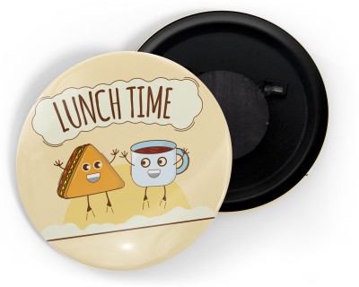 dhcrafts Multicolor Lunch Time With Sandwich And Tea Pack of 1 Fridge Magnet Pack of 1(Multicolor)