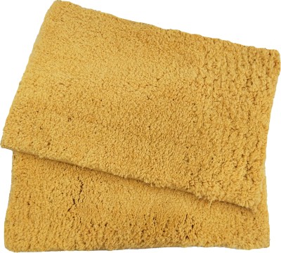 Magic Home Microfiber Bathroom Mat(Yellow, Medium, Pack of 2)