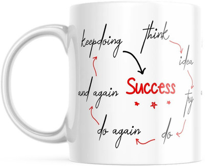 purezento Success Cycle Ceramic Coffee Mug(350 ml)
