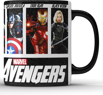 Unbounded Company The Avengers Story Black Edition Ceramic Coffee Mug(325 ml)
