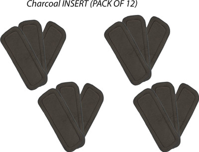 Pagwin 5 Layer bamboo charcoal Inserts Liners Natures Cloth Diaper Liner, Wetfree Reusable Washable Cotton Diaper Nappy Inserts for Baby Cloth Diapers Liners (Pack of 12, Black)