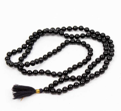LETNIX atural Black Agate (Hakik) Mala Stone Chain Stone Chain