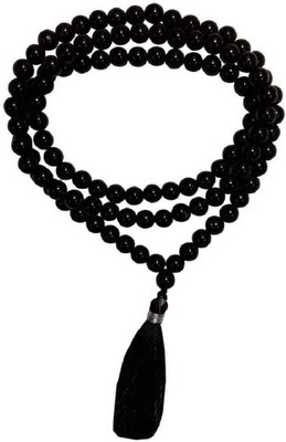 LETNIX Kaali Hakik Mala Beads Glass Necklace Stone Chain