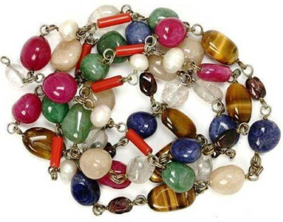 LETNIX Navratan MAla Nine GRah MAlal With Natural Stone Beads Crystal Stone Chain Stone Chain