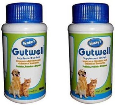 Yuppy Puppy Gutwell Supplement for Dogs and Cats and Cutie Pets (100gm(Pack of 2)) Pet Health Supplements(100 g)