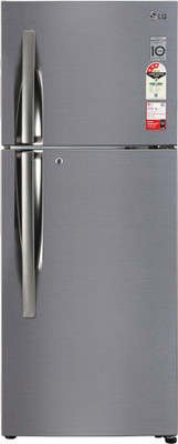 LG 260 L Frost Free Double Door Top Mount 3 Star Refrigerator (Shiny Steel, GL-I292RPZX)
