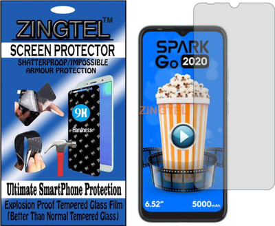 ZINGTEL Tempered Glass Guard for TECNO SPARK GO KC1 (Flexible, Unbreakable)(Pack of 1)