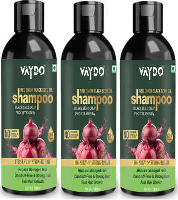 vaydo Red Onion Black Seed Oil Shampoo With Red Onion Seed Oil Extract, Black Seed Oil & Pro-Vitamin B5 - (300 ml)(300)