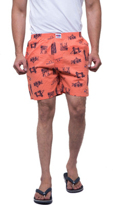 ST Fashion Printed Men Pink Regular Shorts