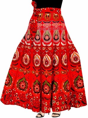 Unique Choice Printed Women A-line Red Skirt