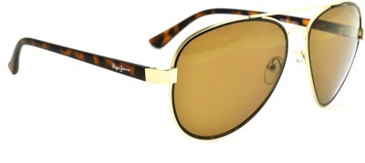 Pepe Jeans Aviator Sunglasses(For Men & Women, Brown)