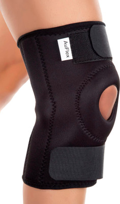 AuFlex Knee Support Open-Patella Brace with Adjustable Strapping Knee Support(Black)