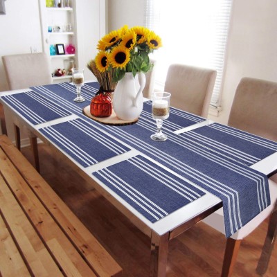 HOKiPO Blue Organic Cotton Table Linen Set(Pack of 7)