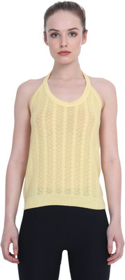 Joe Hazel Casual Sleeveless Printed Women Yellow Top