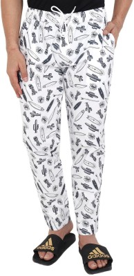 Cub Printed Men White, Black Track Pants