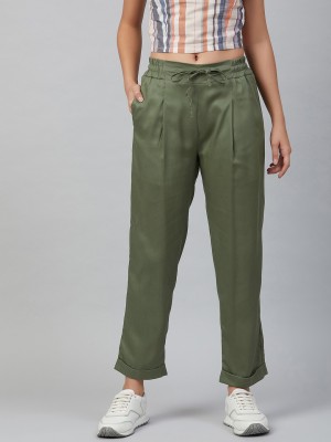 Marie Claire Regular Fit Women Green Trousers