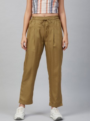 Marie Claire Regular Fit Women Khaki Trousers