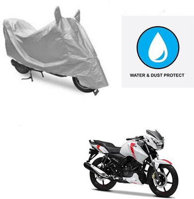Atulit enterprises Two Wheeler Cover for TVS(Apache RTR 160, Silver)