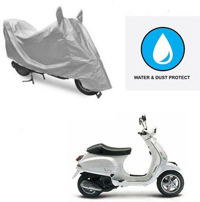 Atulit enterprises Two Wheeler Cover for Piaggio(Piaggio Vespa, Silver)