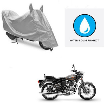 saanvi Two Wheeler Cover for Royal Enfield(Bullet 500, Silver)