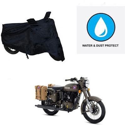saanvi Two Wheeler Cover for Royal Enfield(Classic 500, Black)