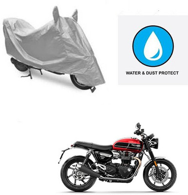 saanvi Two Wheeler Cover for Triumph(Twin, Silver)