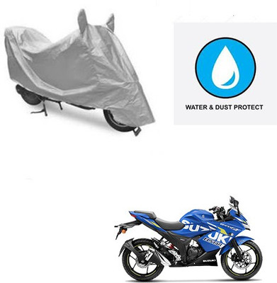 saanvi Two Wheeler Cover for Suzuki(Gixxer SF, Silver)