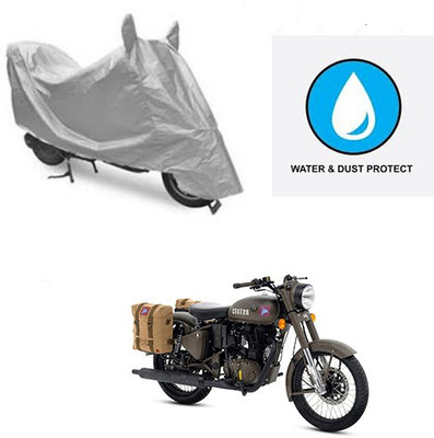 Feel heaven Two Wheeler Cover for Royal Enfield(Classic 500, Silver)