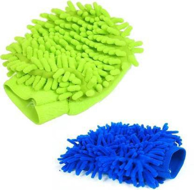 Rexalt Microfiber Vehicle Washing  Hand Glove(Pack Of 2)