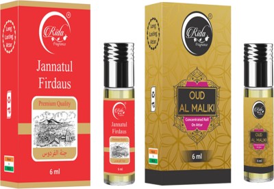 RIDA FRAGRANCE Rida combo pack of_2 Janntul Firdaus & Oud Al MalikiConcentrated Attar (Non Alcoholic) Floral Attar(Floral, Jannat ul Firdaus, Oud (agarwood))