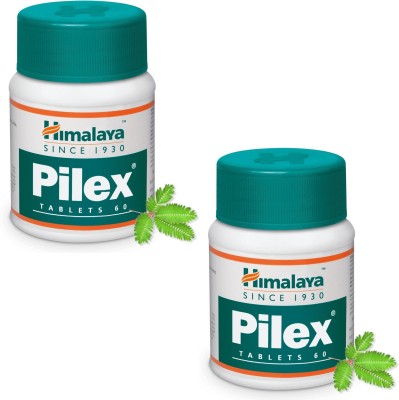 HIMALAYA Pilex Tablets 60 The medical answer to a surgical problem (pack of 2)(Pack of 2)