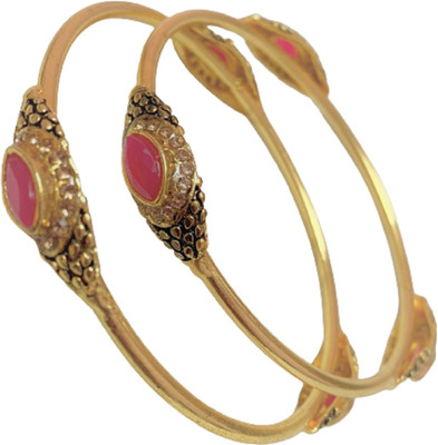 AARTISAI Alloy Ruby Gold-plated Bangle Set(Pack of 2)