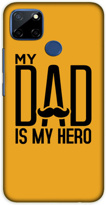 iprinto Back Cover for Realme Narzo 30A, Realme C25 My Dad is my hero Back Cover(Yellow, Hard Case, Pack of: 1)