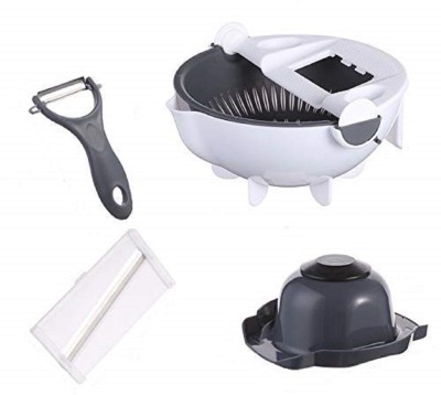 GTC 7 in 1 Multifunction Vegetable Cutter with Drain Basket Magic Rotate Vegetable Cutter Portable Slicer Grater & Slicer(1)