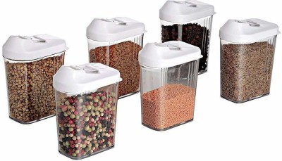 QUISTAL Plastic Cereal Dispenser  - 750 ml(Pack of 6, Clear, White)